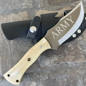 10” Rough Rider Series - Army - Bone - D2 Steel - Horizontal & Vertical Carry - CUS56