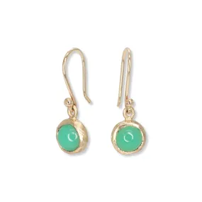 10K Semi-Precious Stone Drop Earrings in Chrysoprase