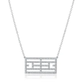 14kt White Gold Diamond Calling the Lines Tennis Necklace