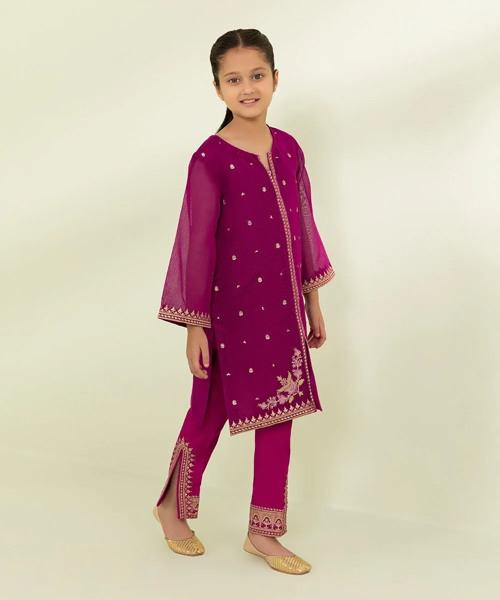 2 Piece - Embroidered Silk Khaddi Suit