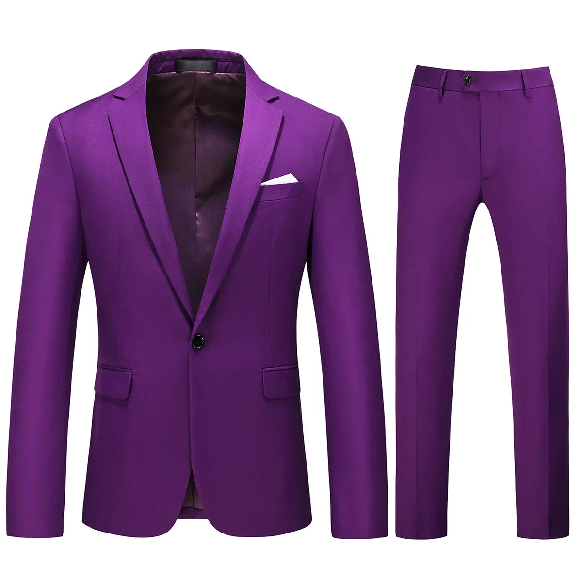 2-Piece Slim Fit Simple Designed Purple Suit