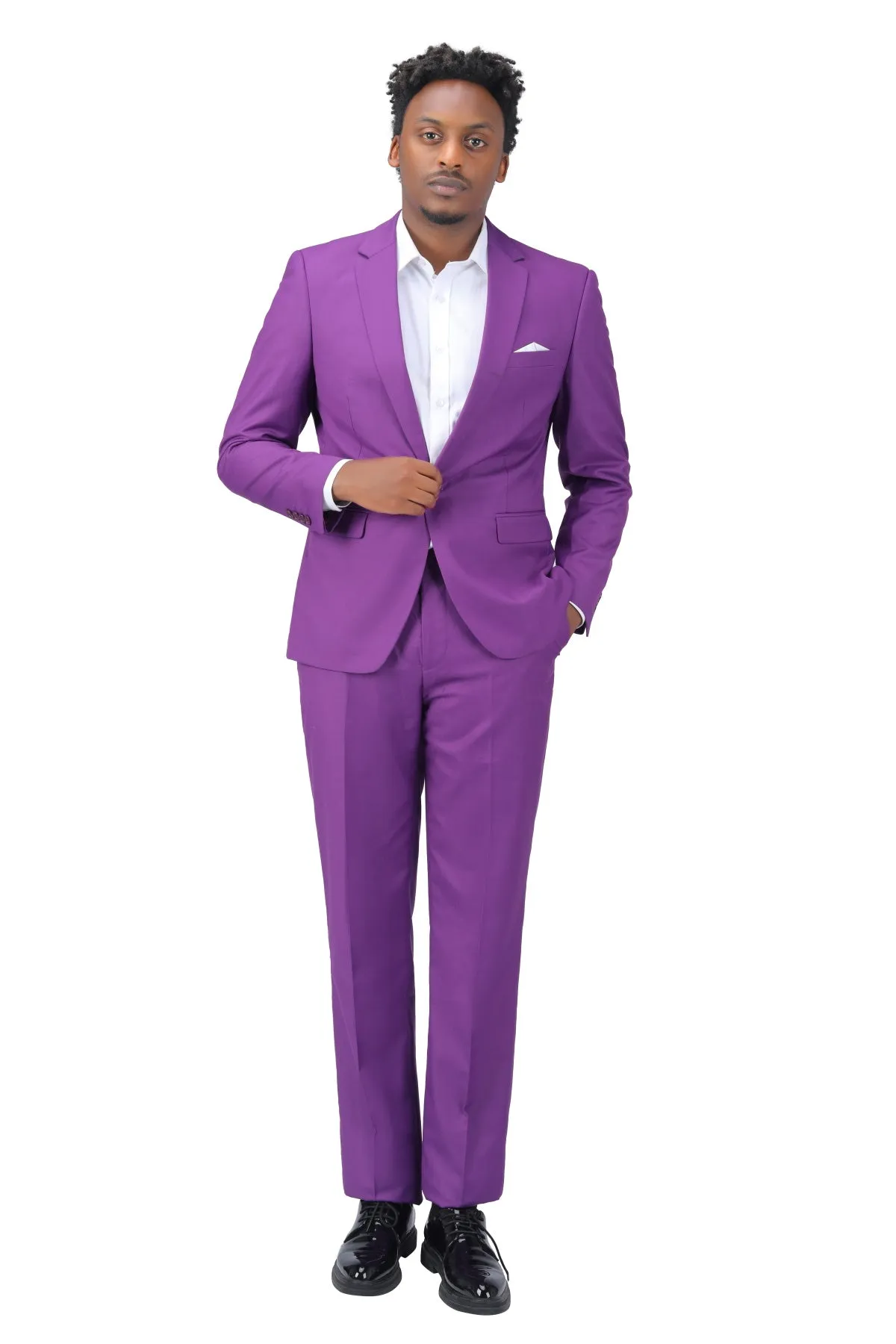 2-Piece Slim Fit Simple Designed Purple Suit