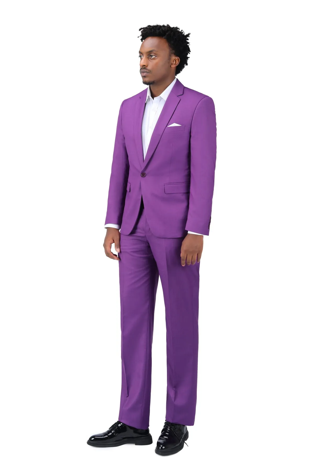 2-Piece Slim Fit Simple Designed Purple Suit