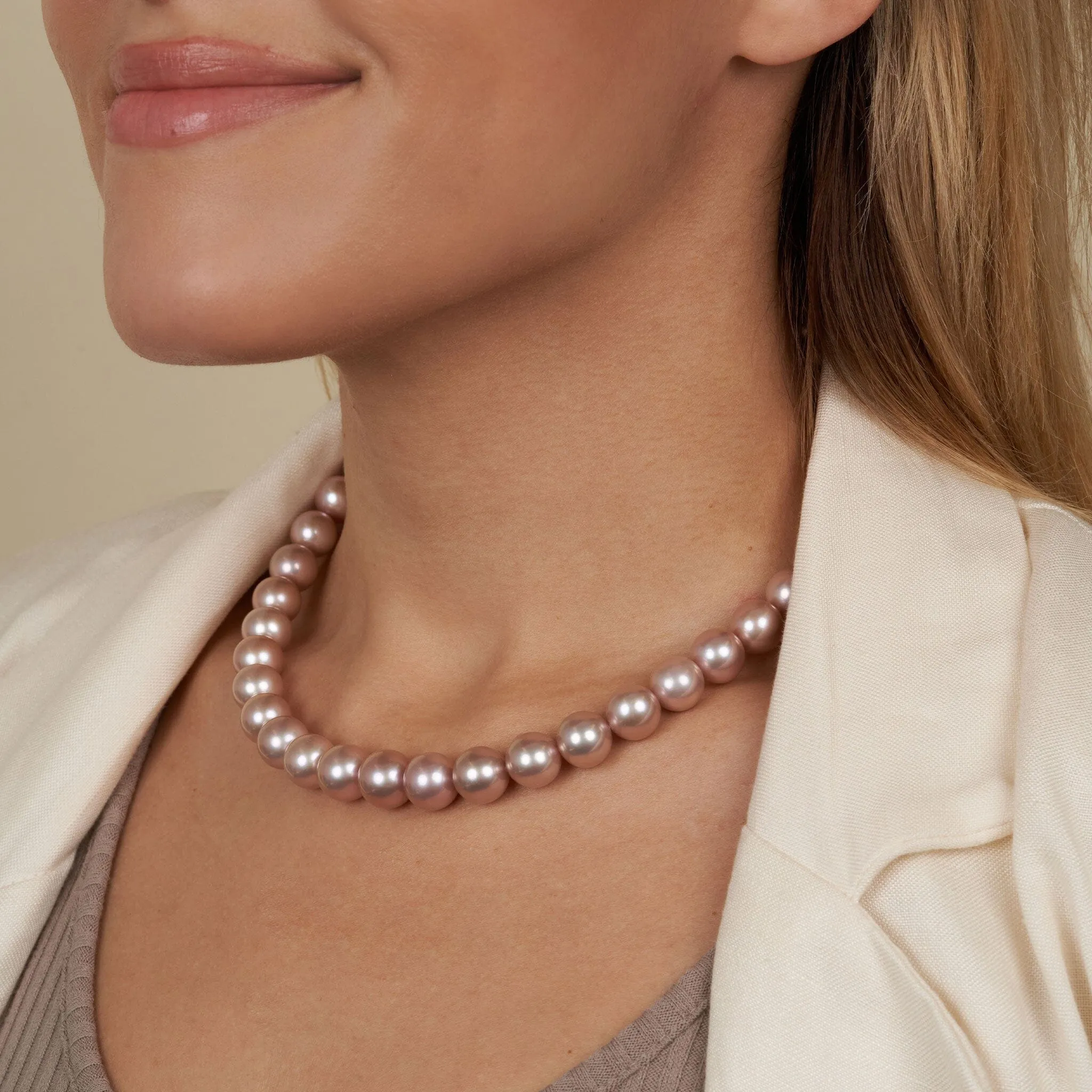 9.8-11.9 mm Pink Edison Freshwater Pearl Necklace