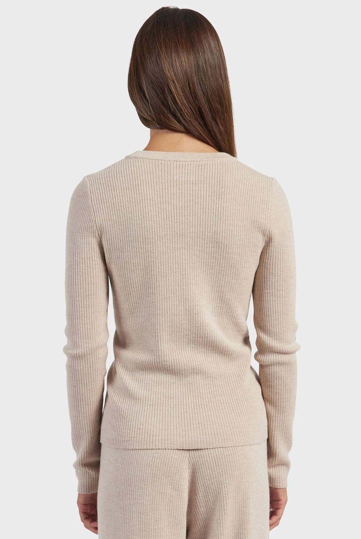 Academy Brand Women's Isle Merino Crew - Elm Beige