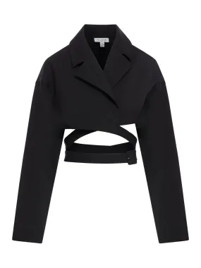 ALAÏA BLACK CROPPED SHIRT