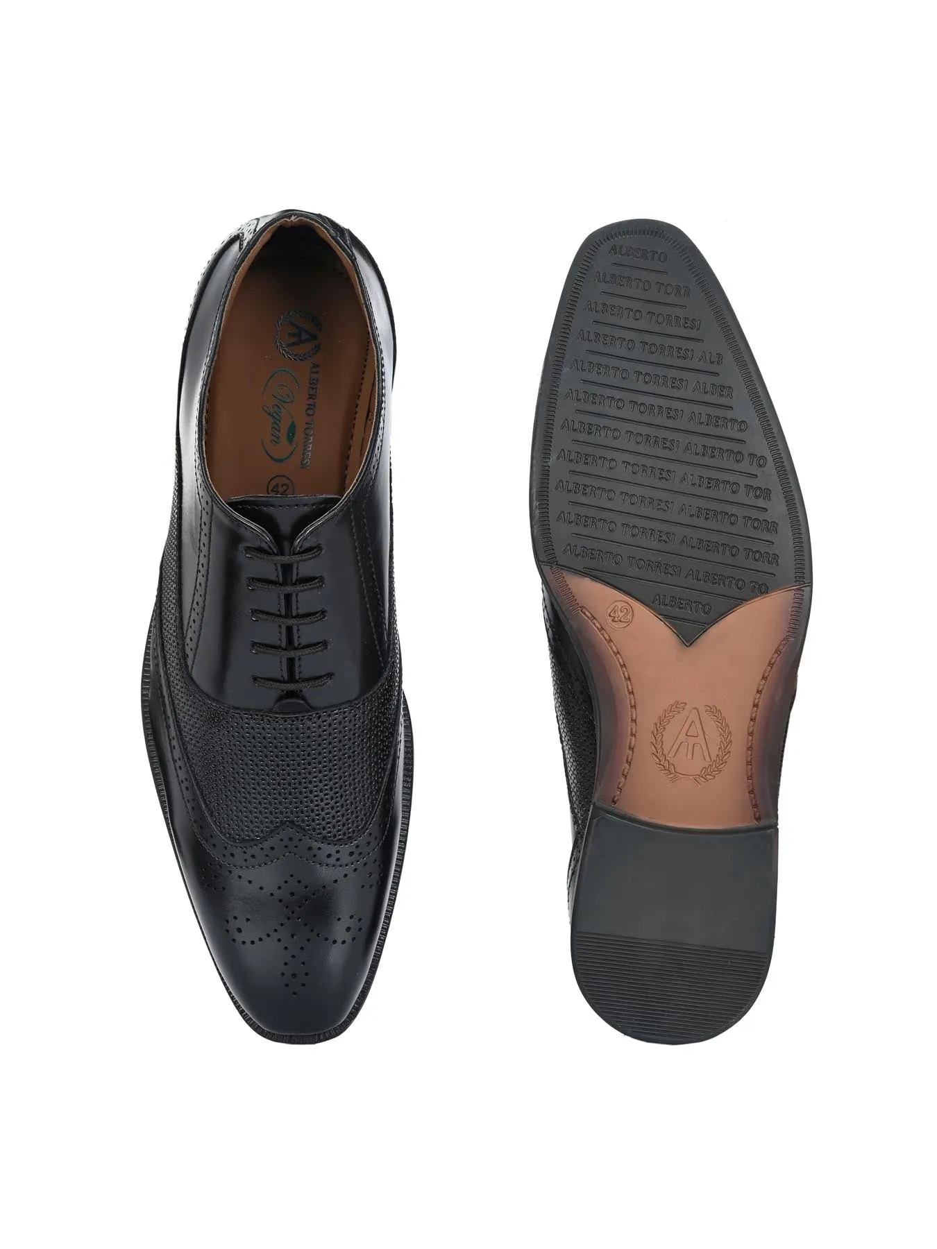 Alberto Torresi Black Formal 594 Brogue Shoes