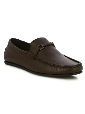 Alberto Torresi Mild Grained Synthetic Buckled Brown Men's Loafer