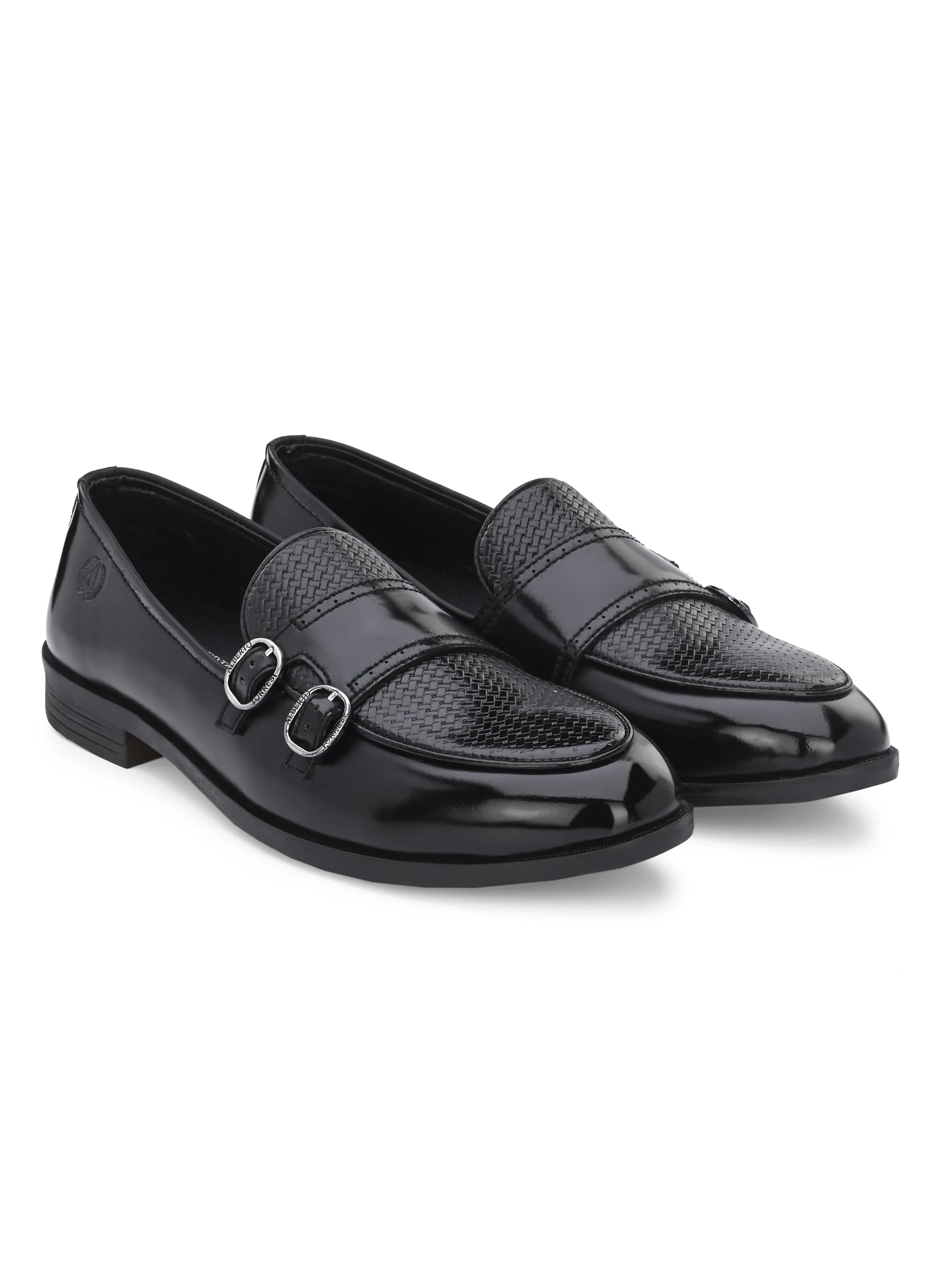 Alberto Torresi Palermo Black Men's Double Monk Strap Shoes