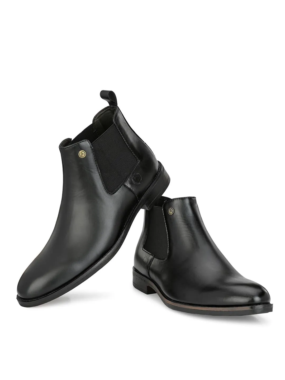 Alberto Torresi Synthetic Black Chelsea Boots For Men