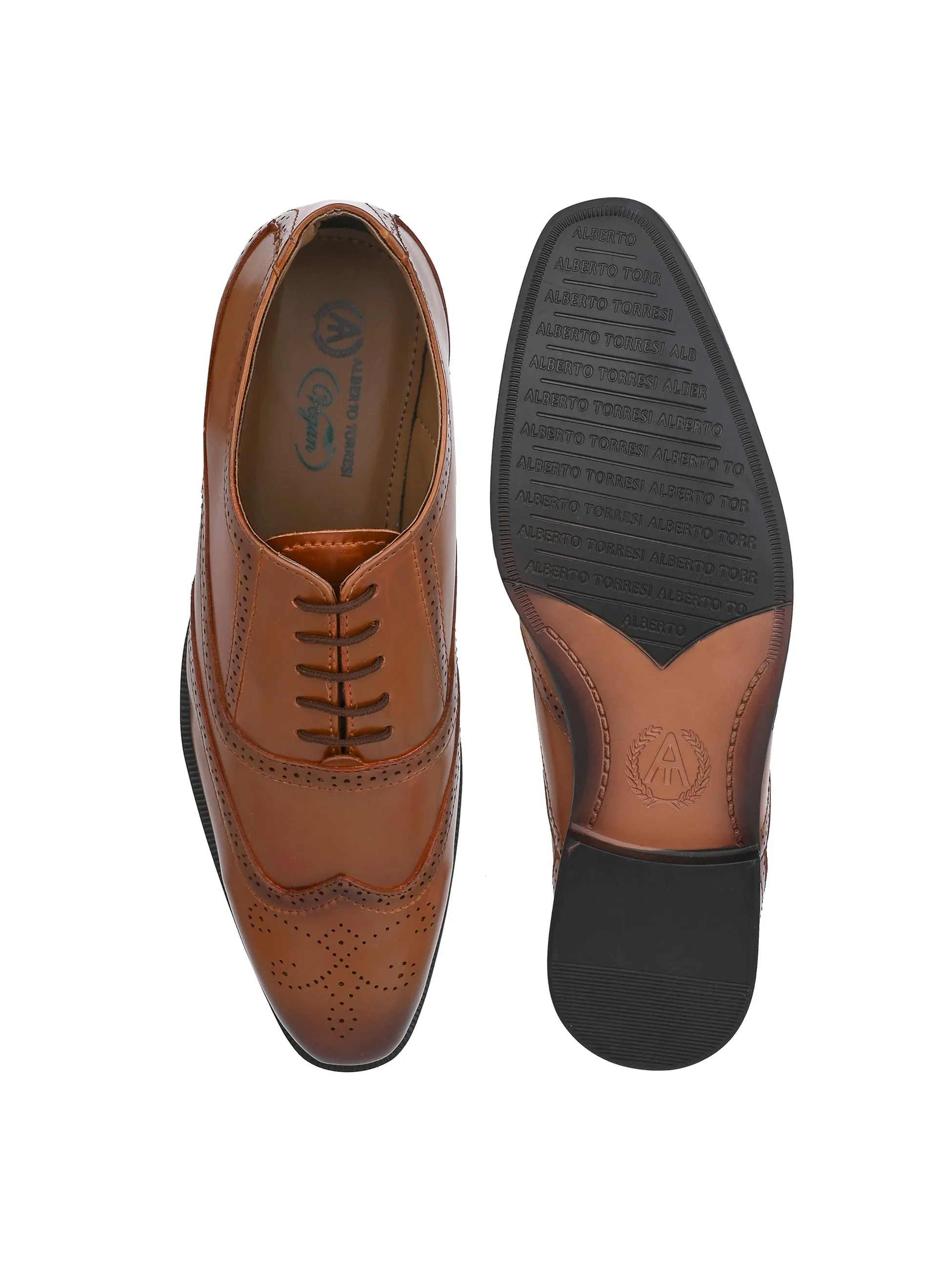 Alberto Torresi Tan formal Brogue Shoes