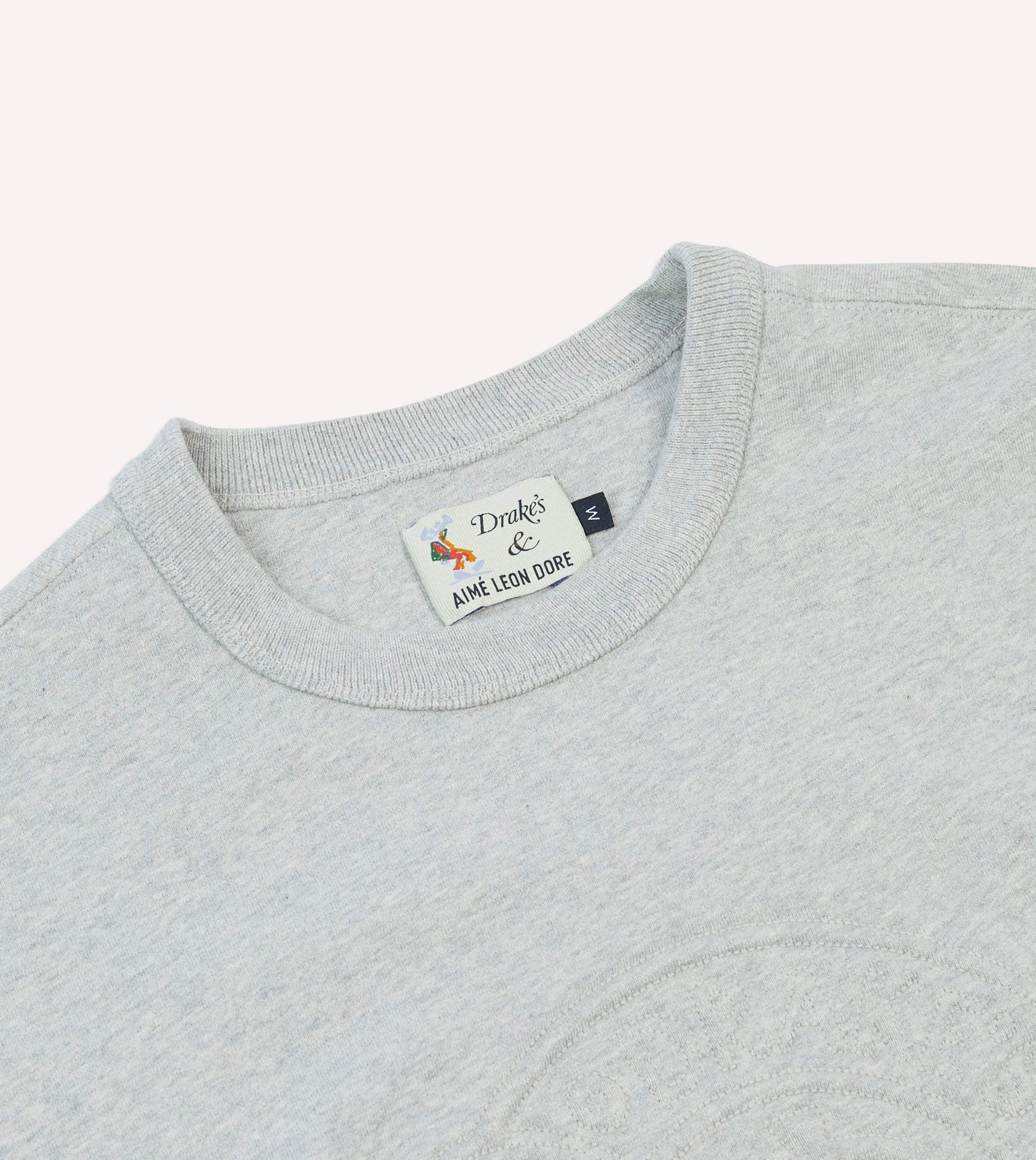 ALD / Drake's Grey Embossed Crewneck Sweatshirt