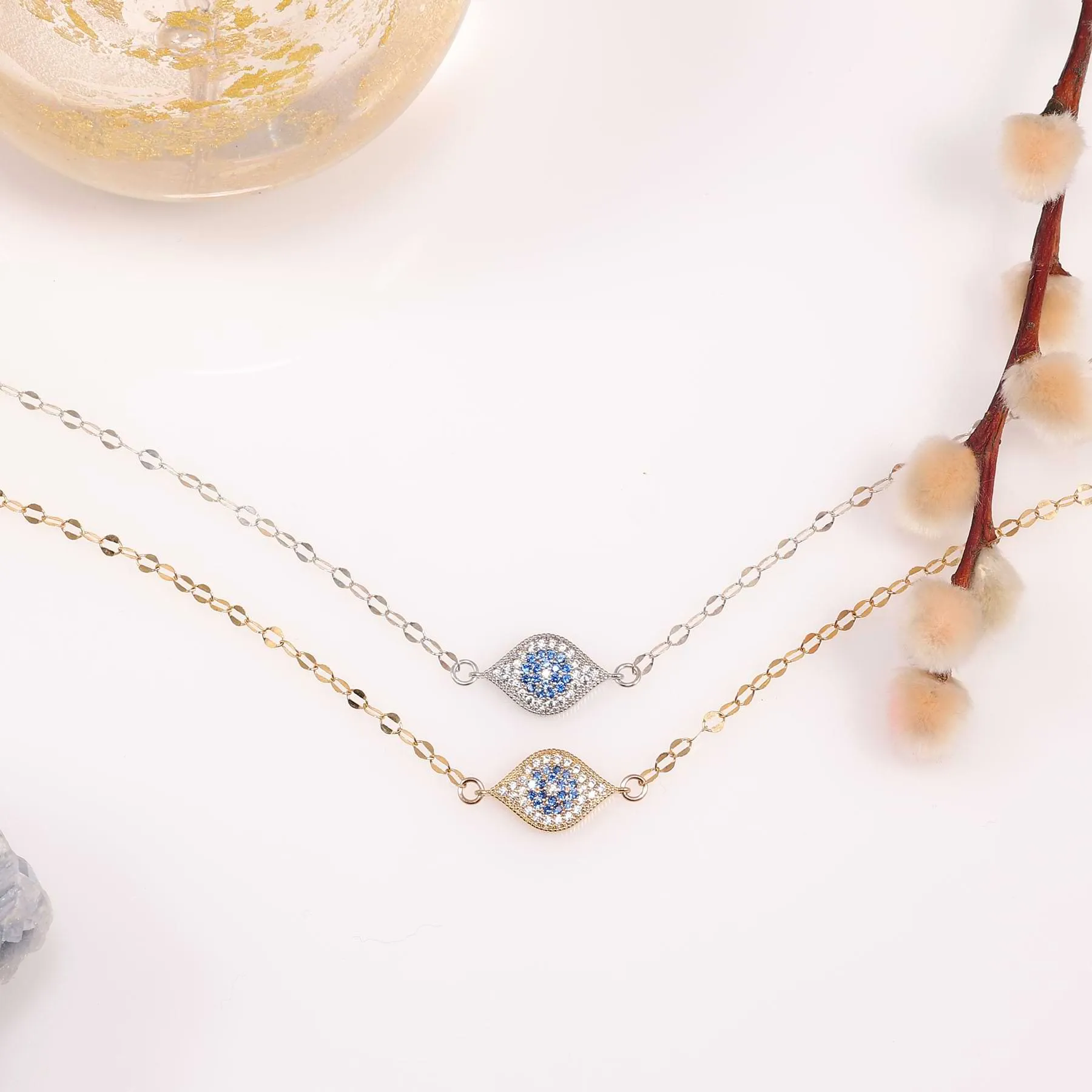 Ankara - Topaz Evil Eye Pendant Necklace