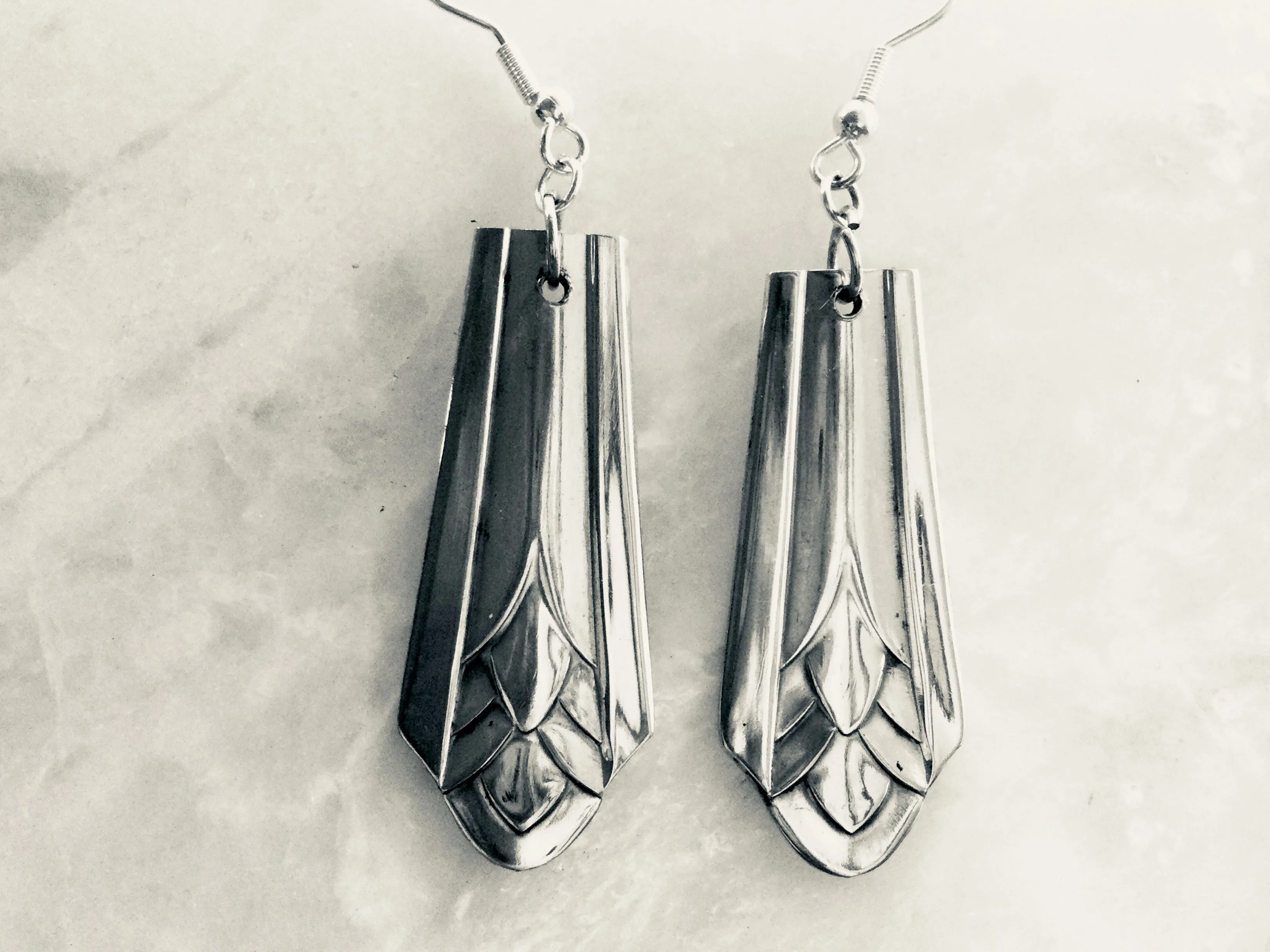 Art Deco Silverware Earrings