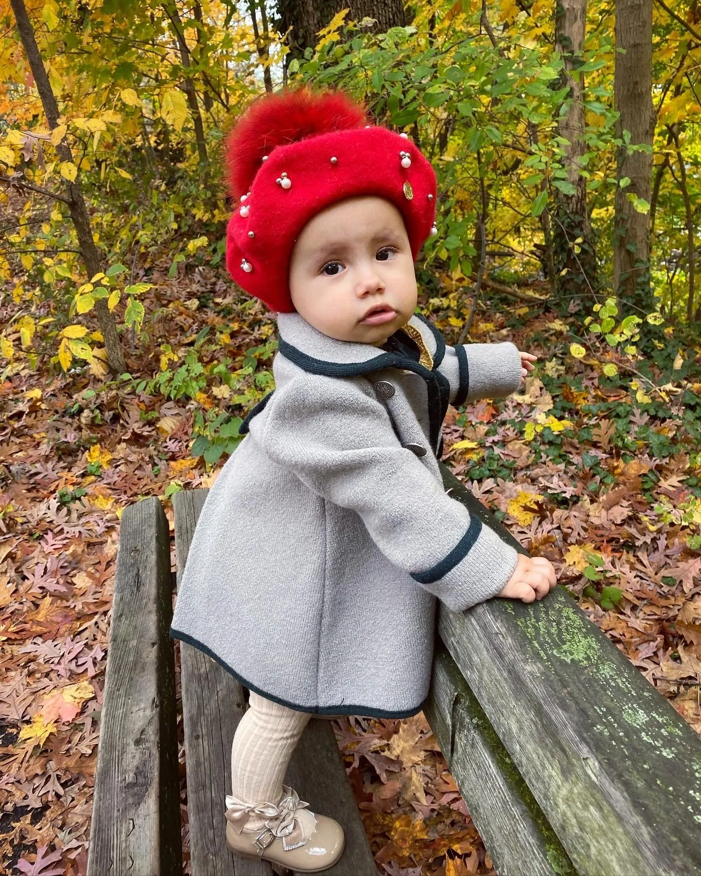 Baby Wool Beret with Pearls