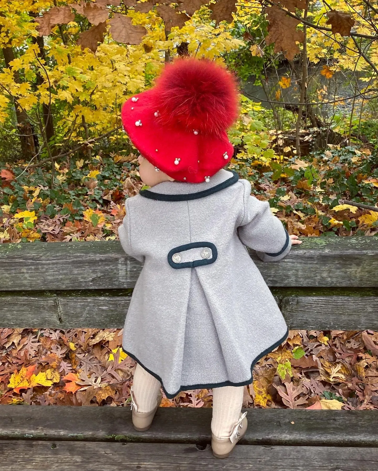 Baby Wool Beret with Pearls