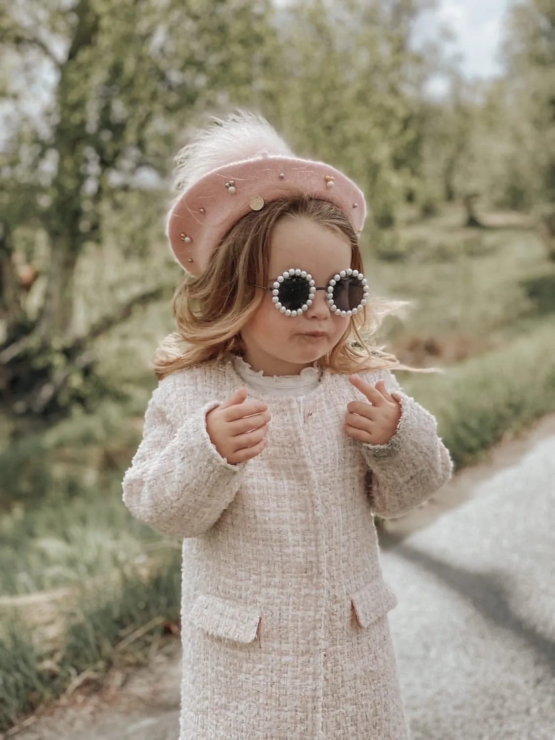 Baby Wool Beret with Pearls