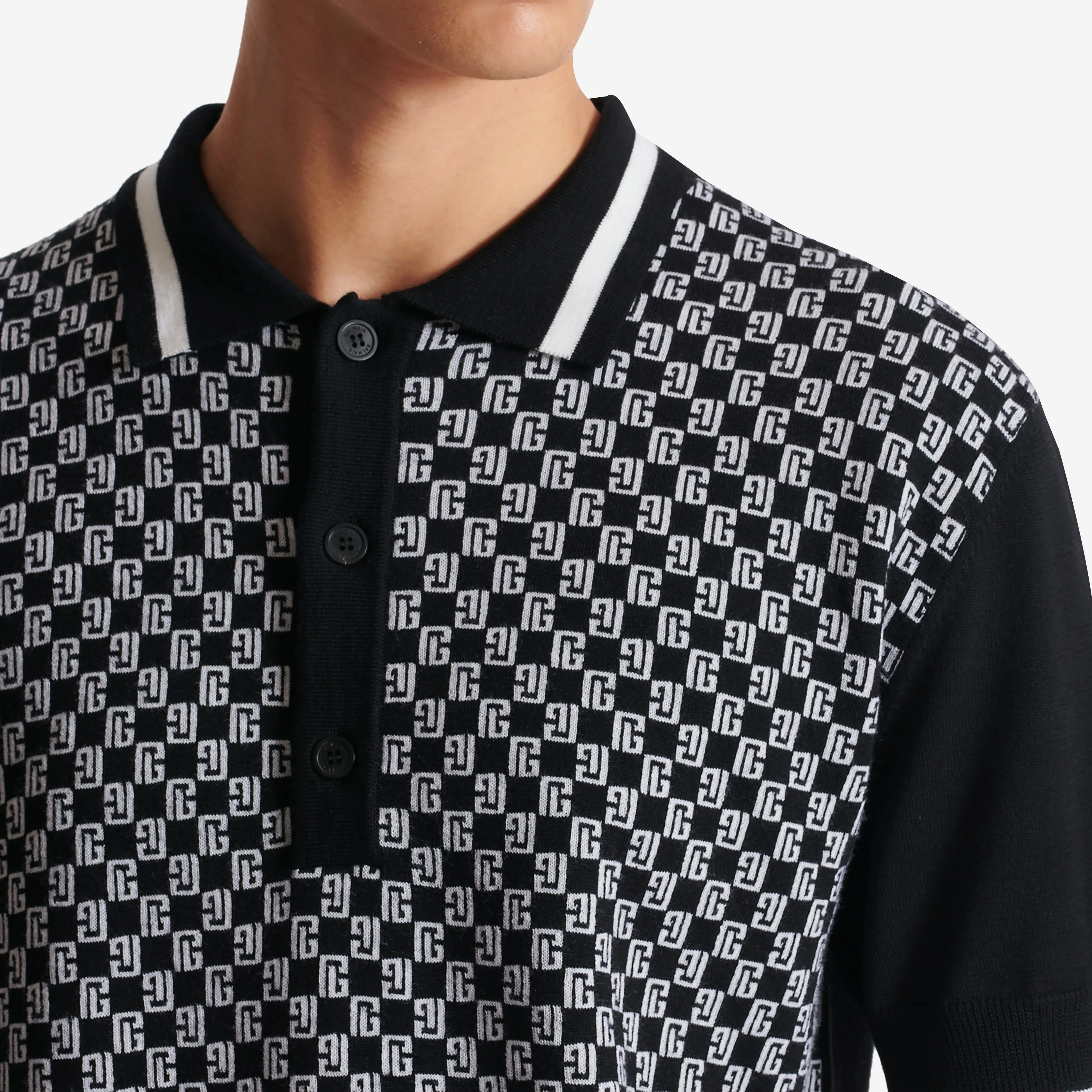 Balmain Mini Monogram Polo Shirt