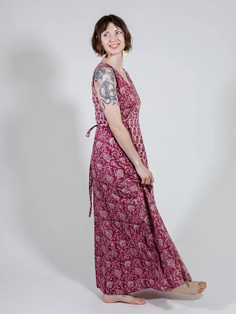 Bekka Maxi Dress - Magenta Vine Floral