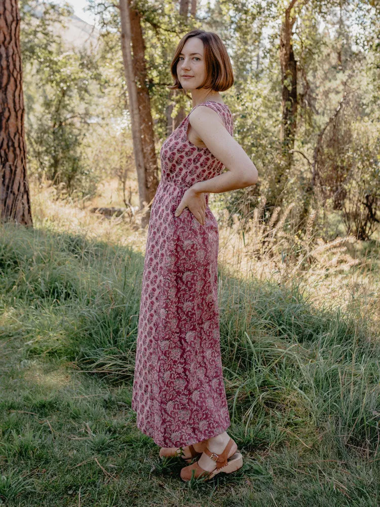 Bekka Maxi Dress - Magenta Vine Floral