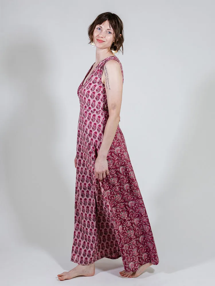 Bekka Maxi Dress - Magenta Vine Floral