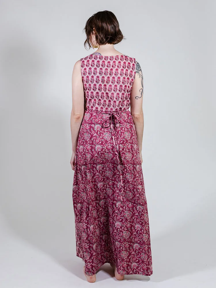 Bekka Maxi Dress - Magenta Vine Floral