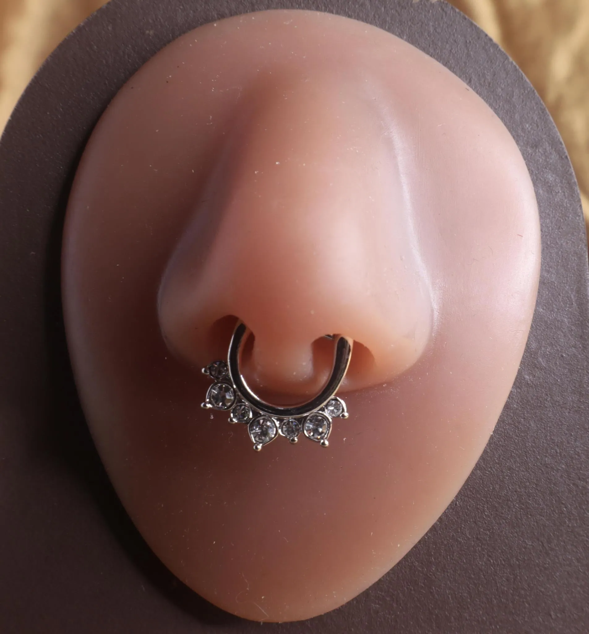 Big Gems Spike Septum Clicker Nose Hoop Jewelry