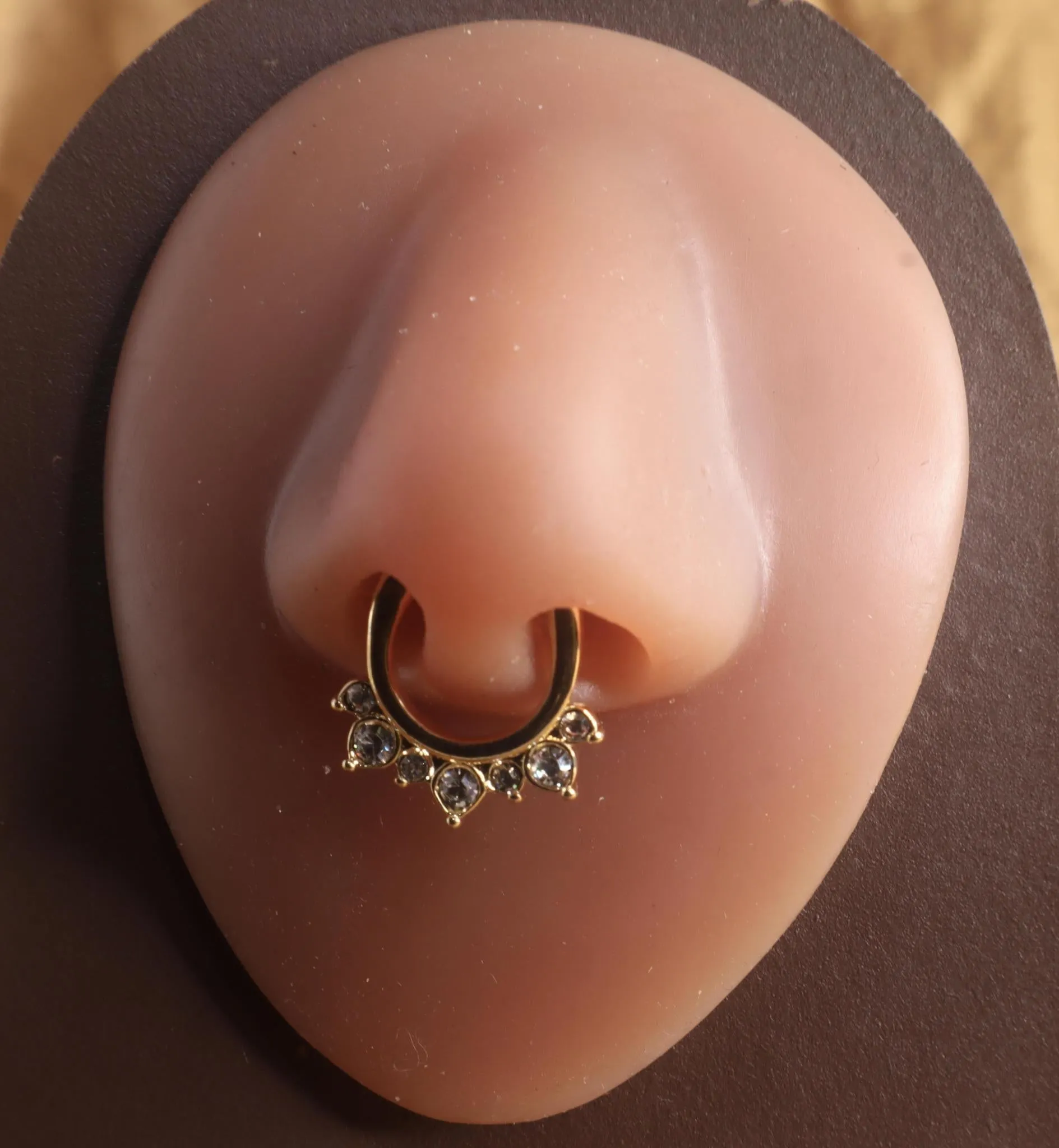 Big Gems Spike Septum Clicker Nose Hoop Jewelry