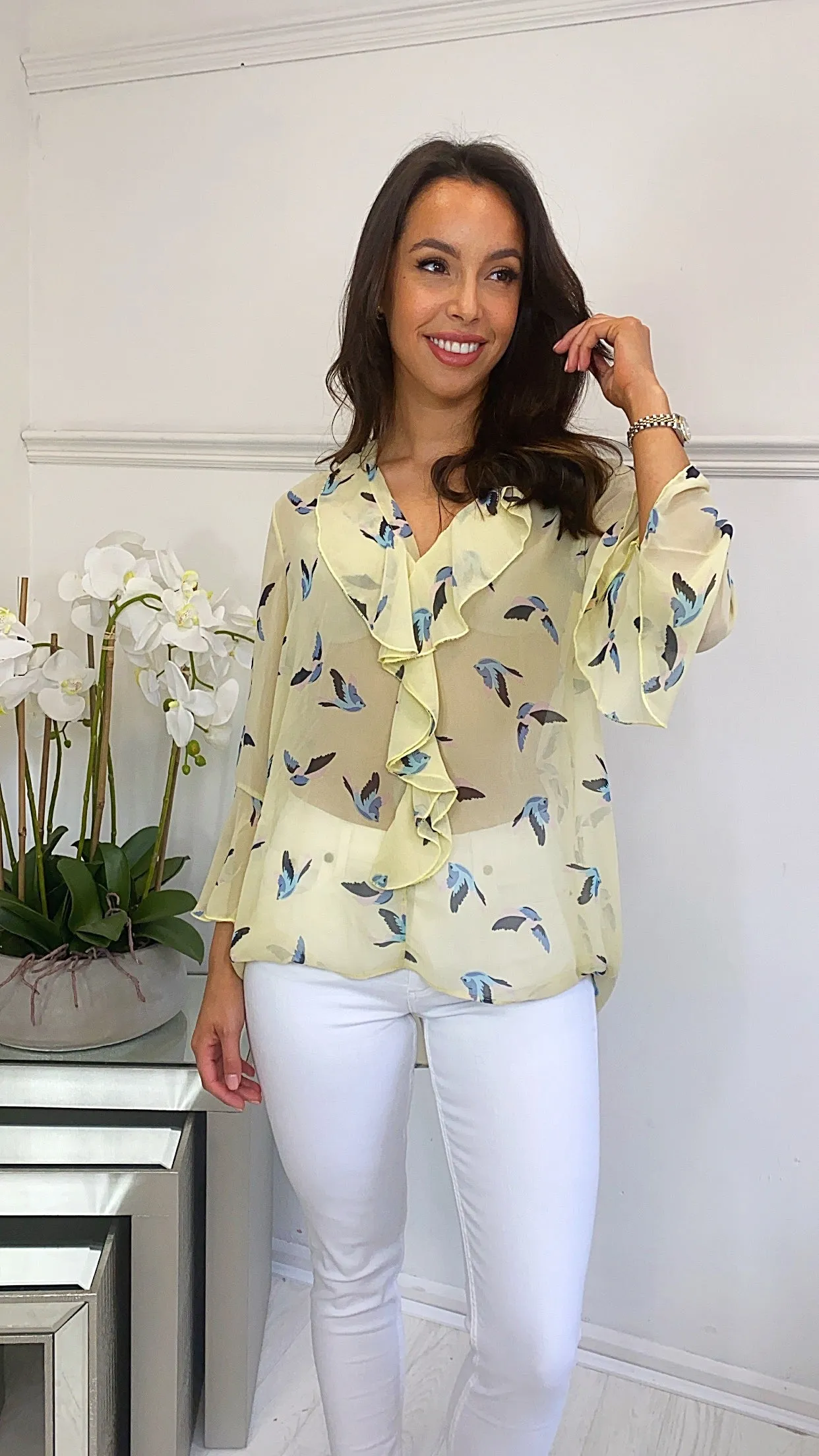 Bird Blouse (Size 8.10.12)