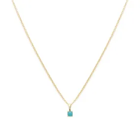 Birthstone Necklace | Gold & Turquoise