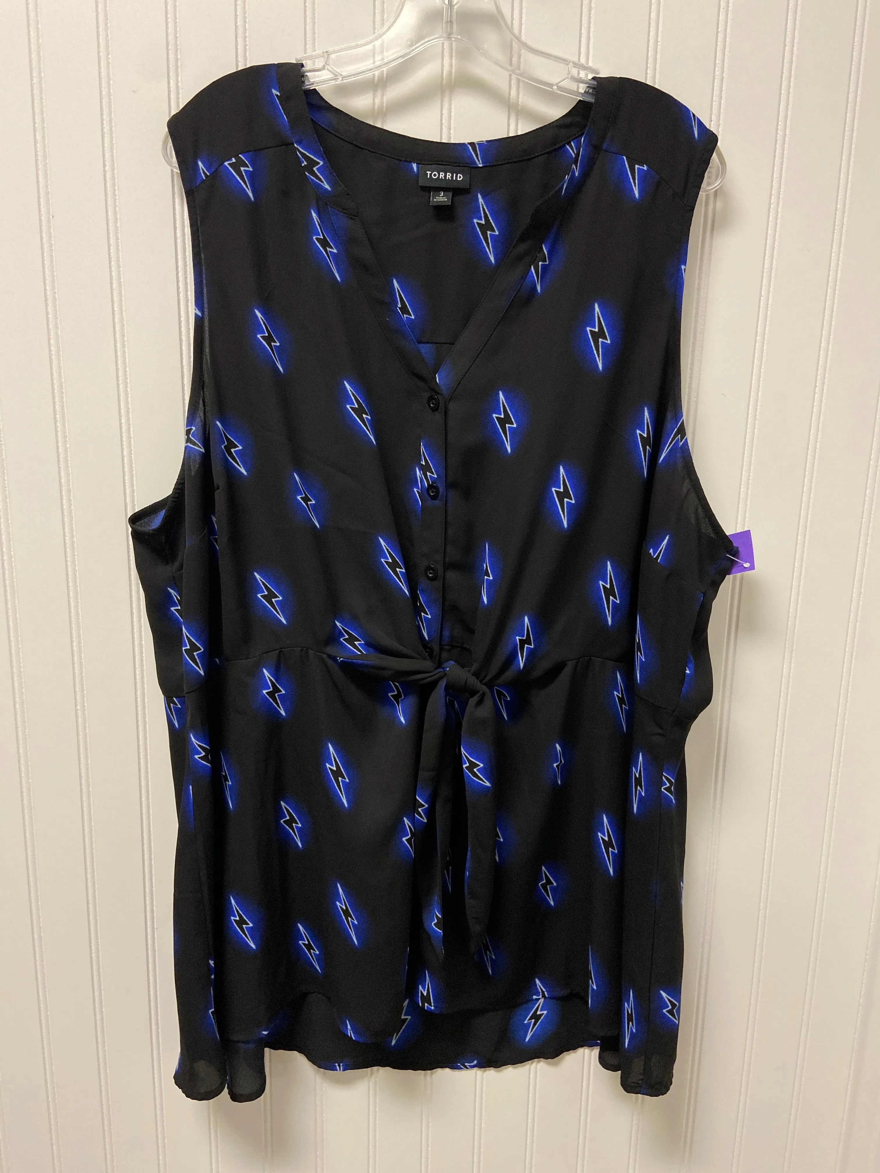 Black & Blue Blouse Sleeveless Torrid, Size 3x