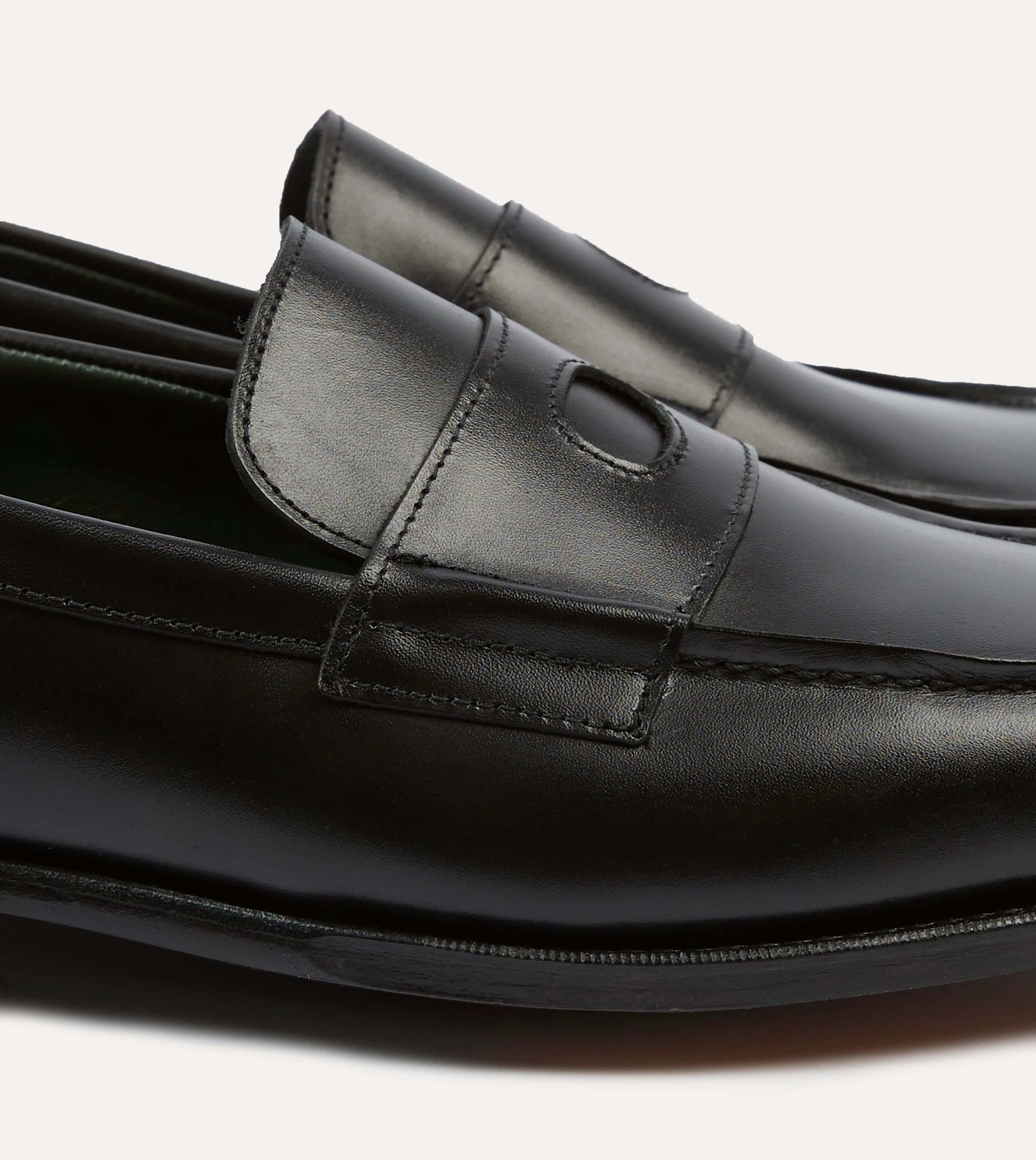 Black Calf Leather Charles Mk II Goodyear Welted Penny Loafer