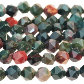 Bloodstone 6mm Star Cut Round - 15-16 Inch