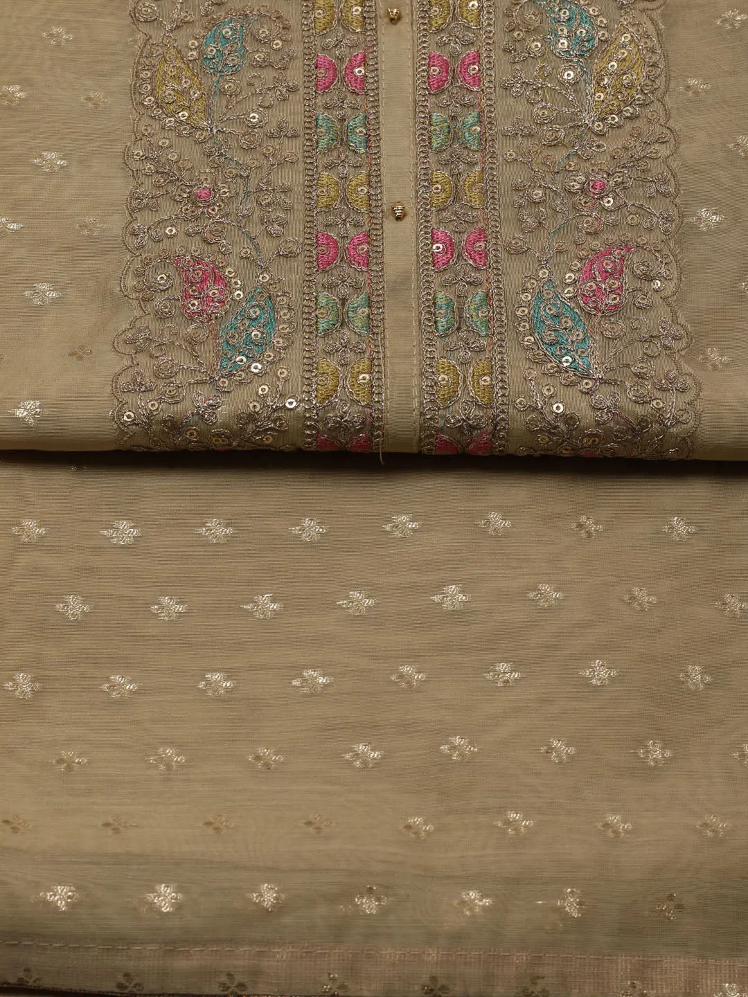 Booti Embroidered Organza Unstitched Suit Piece With Dupatta