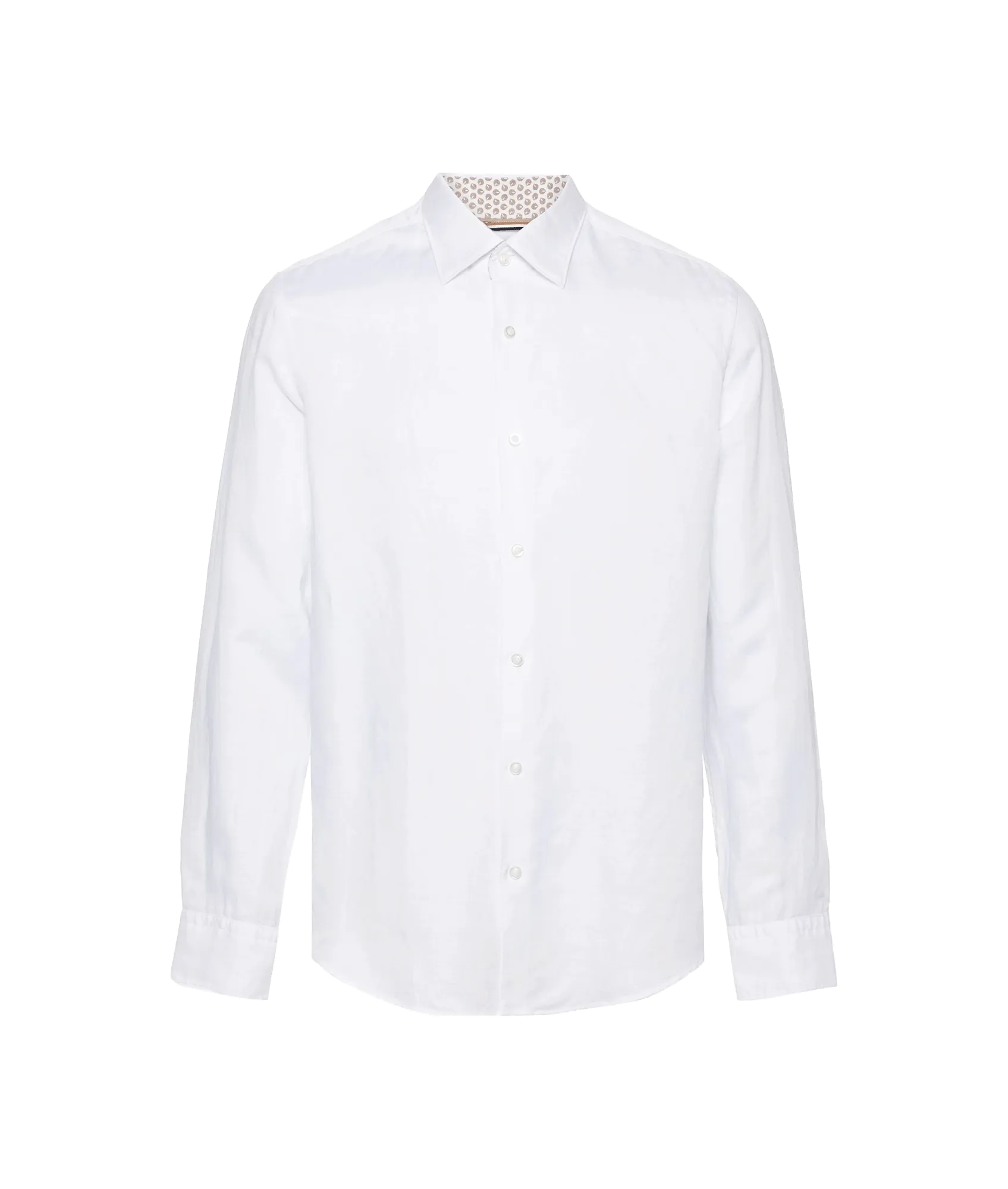 Casual-fit shirt in linen-blend twill - White