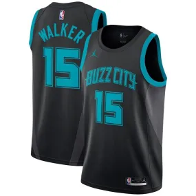 Charlotte Hornets Kemba Walker Jordan Brand 2018-19 Swingman City Jersey Kids - Black | Ireland C9747Y8