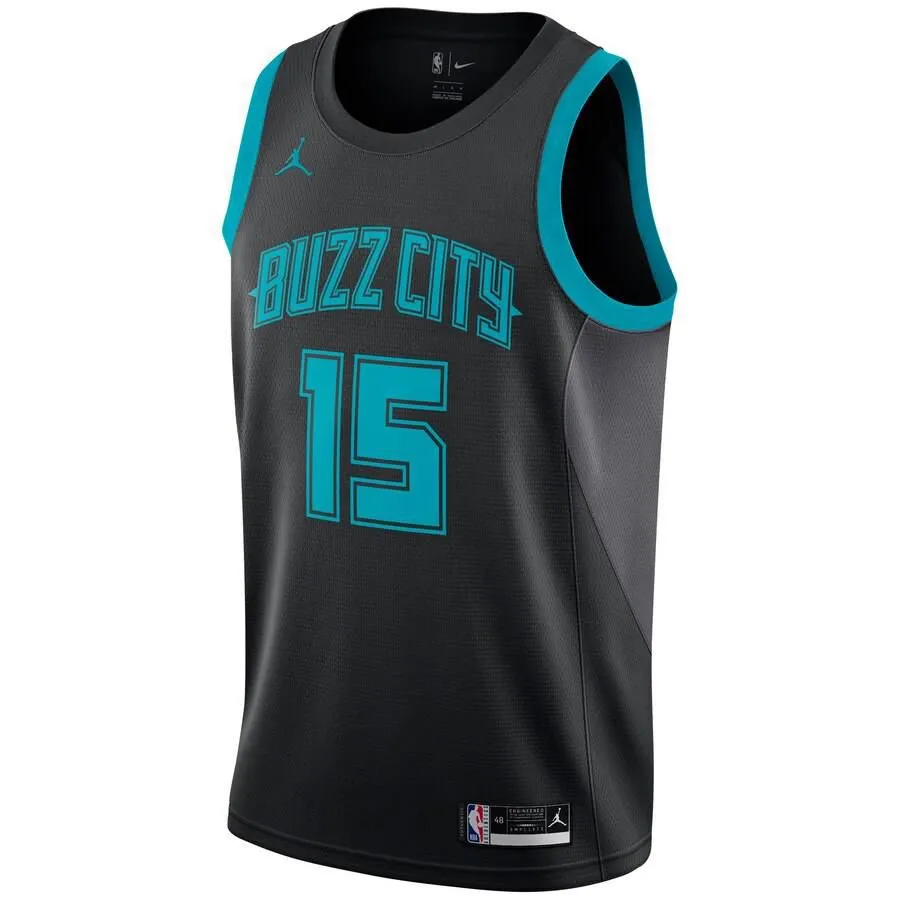 Charlotte Hornets Kemba Walker Jordan Brand 2018-19 Swingman City Jersey Kids - Black | Ireland C9747Y8