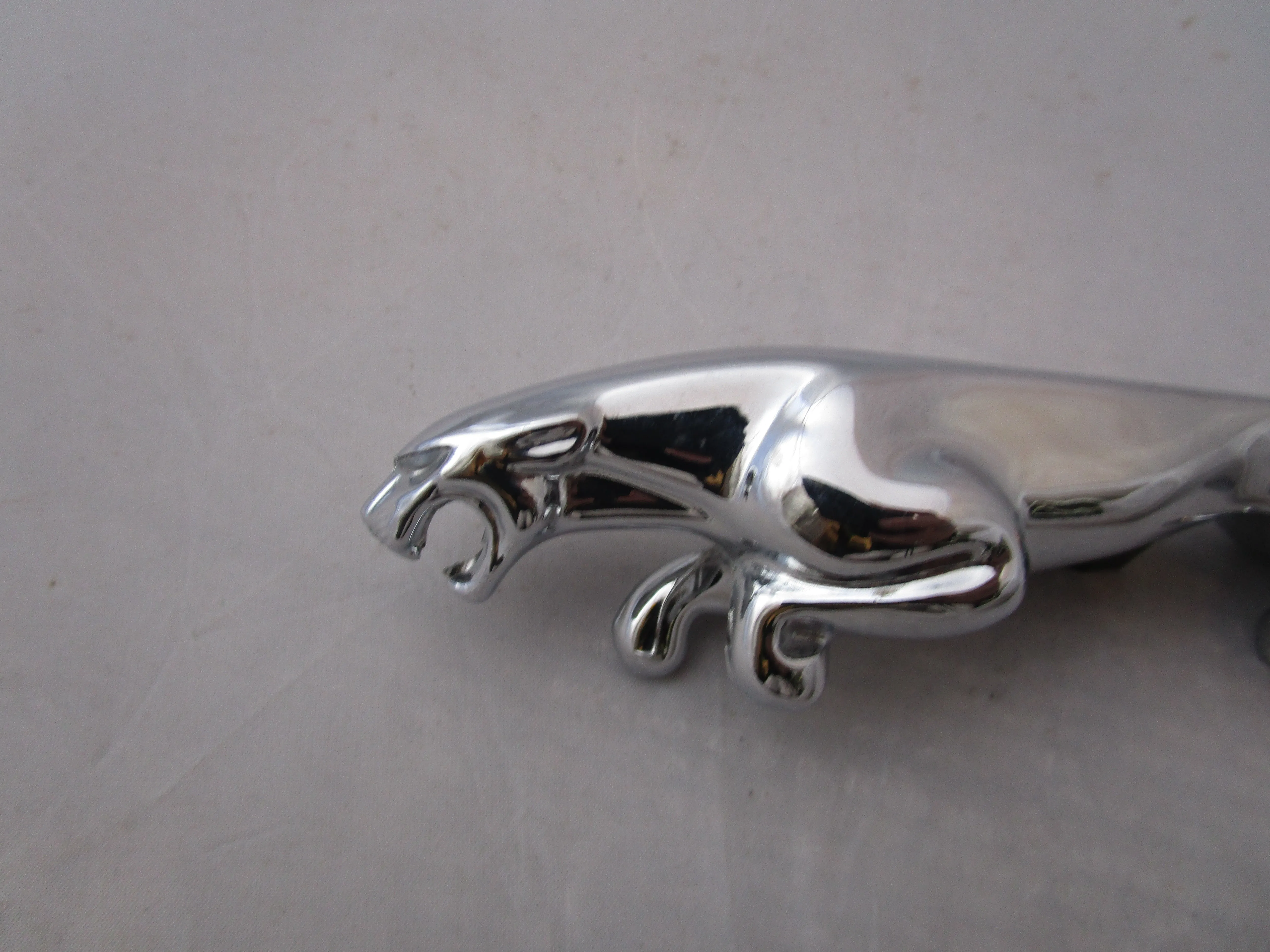 Chrome Leaping Jaguar Car Bonnet Mascot Figurine Vintage Mid Century c1960