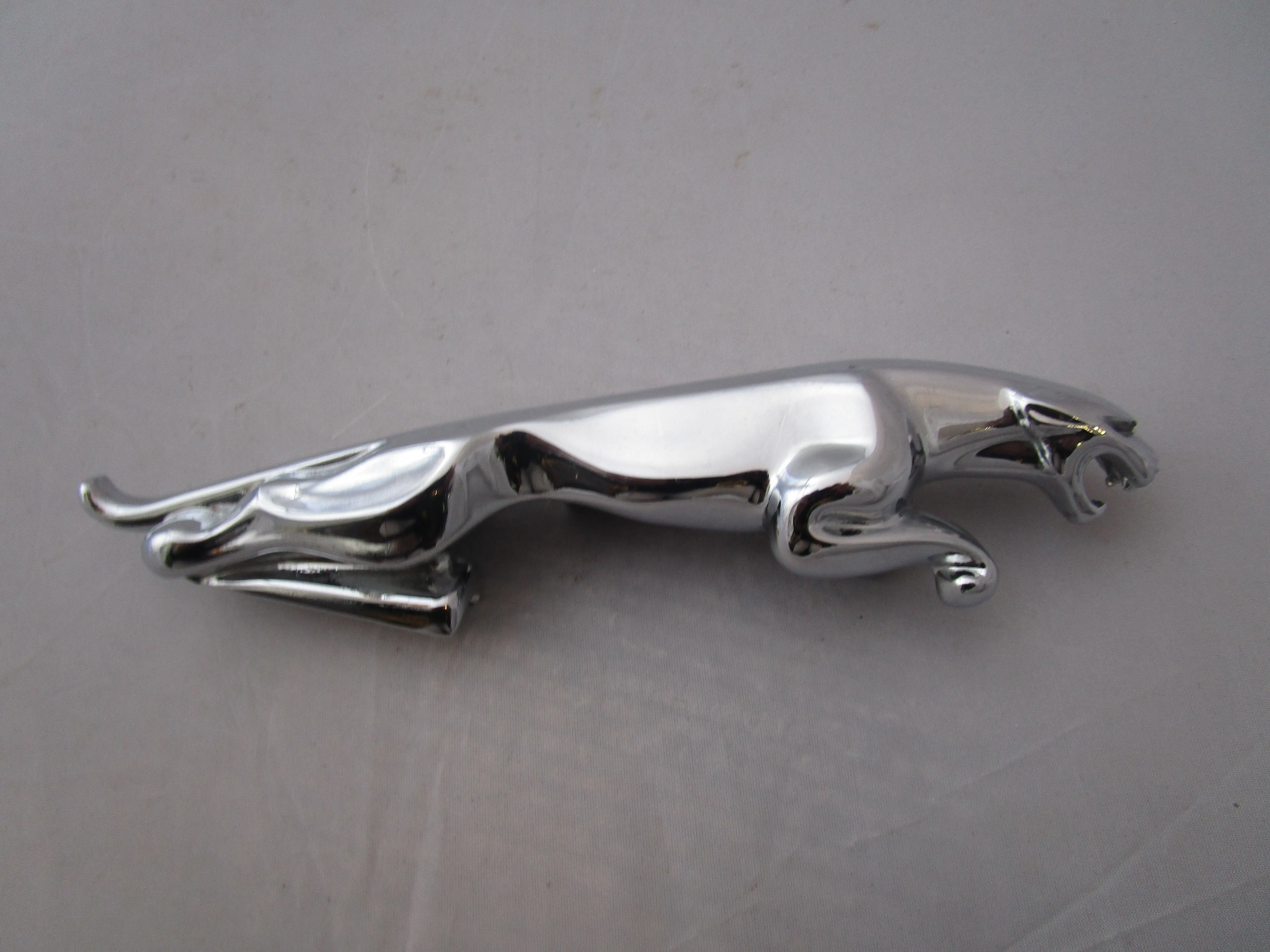 Chrome Leaping Jaguar Car Bonnet Mascot Figurine Vintage Mid Century c1960