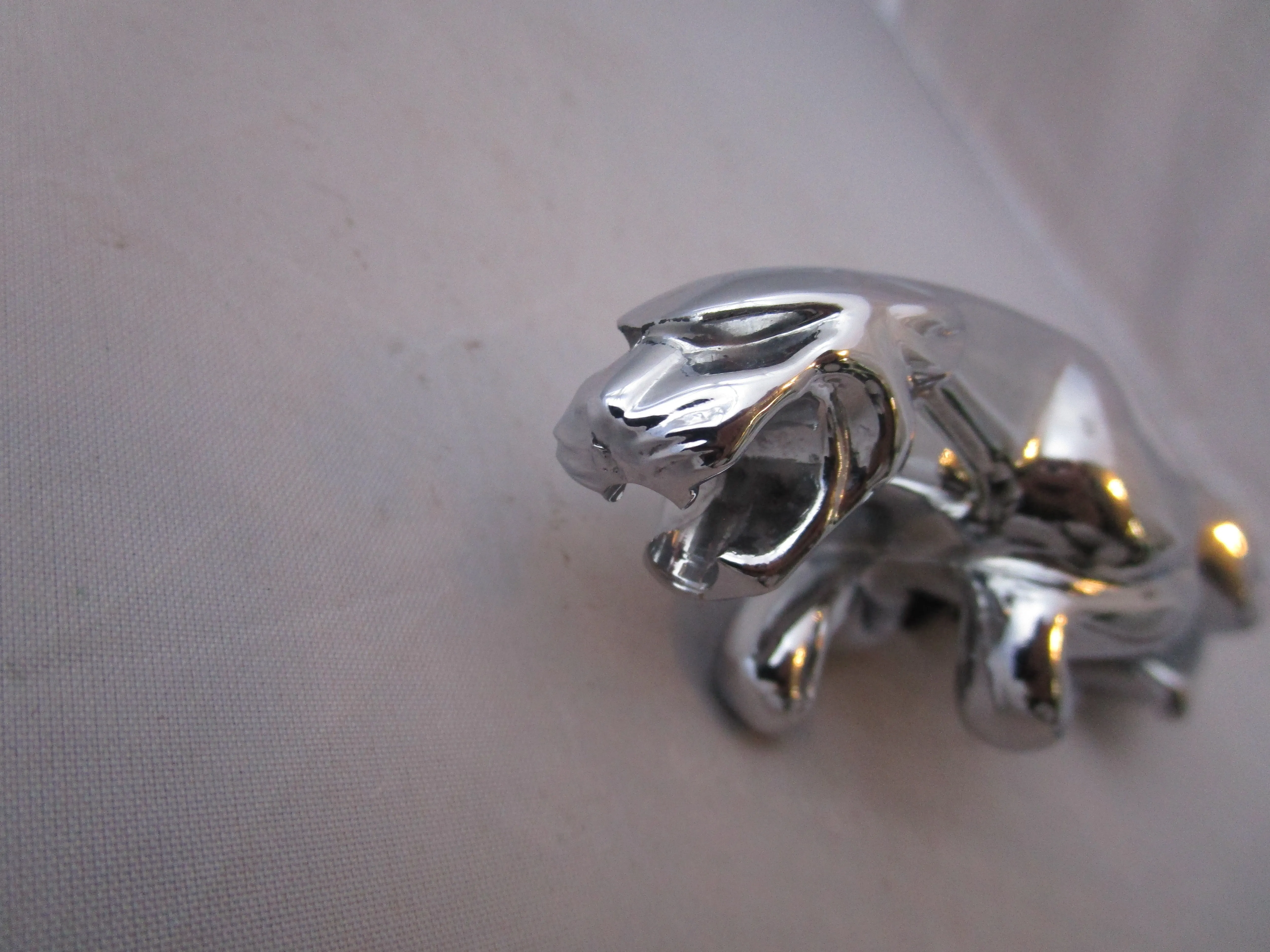 Chrome Leaping Jaguar Car Bonnet Mascot Figurine Vintage Mid Century c1960