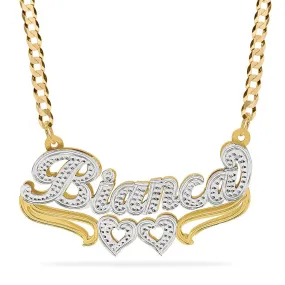 Double Plated Nameplate Necklace Bianca