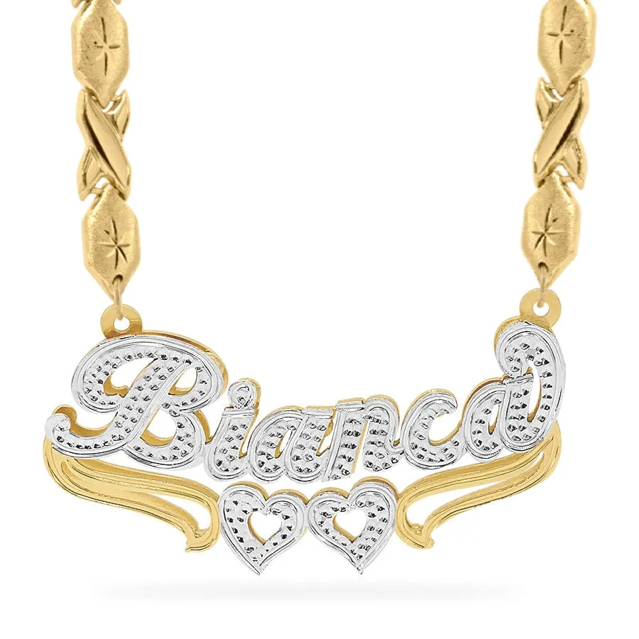 Double Plated Nameplate Necklace Bianca