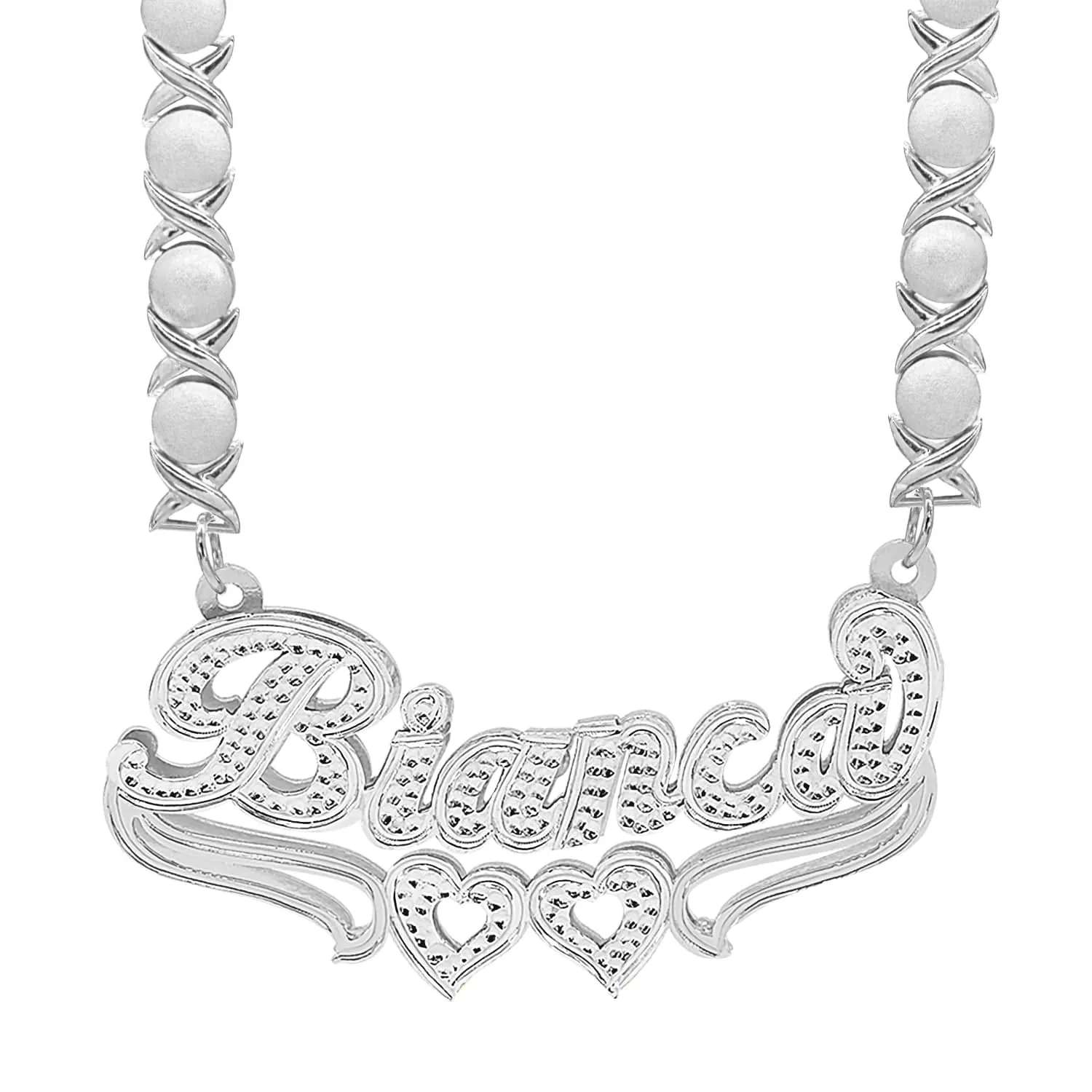 Double Plated Nameplate Necklace Bianca