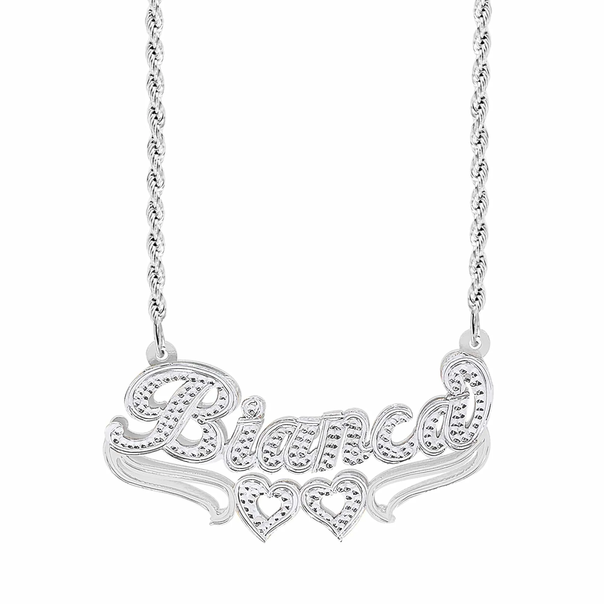 Double Plated Nameplate Necklace Bianca