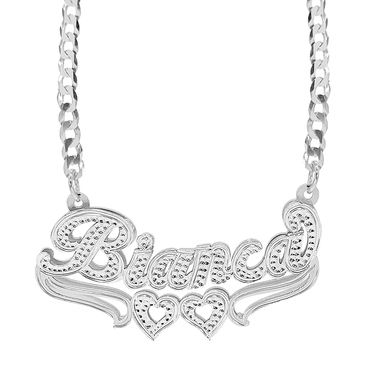 Double Plated Nameplate Necklace Bianca