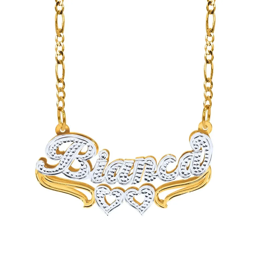 Double Plated Nameplate Necklace Bianca