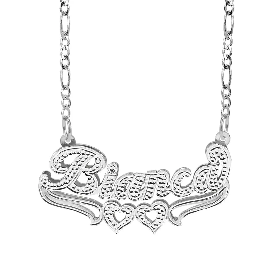 Double Plated Nameplate Necklace Bianca