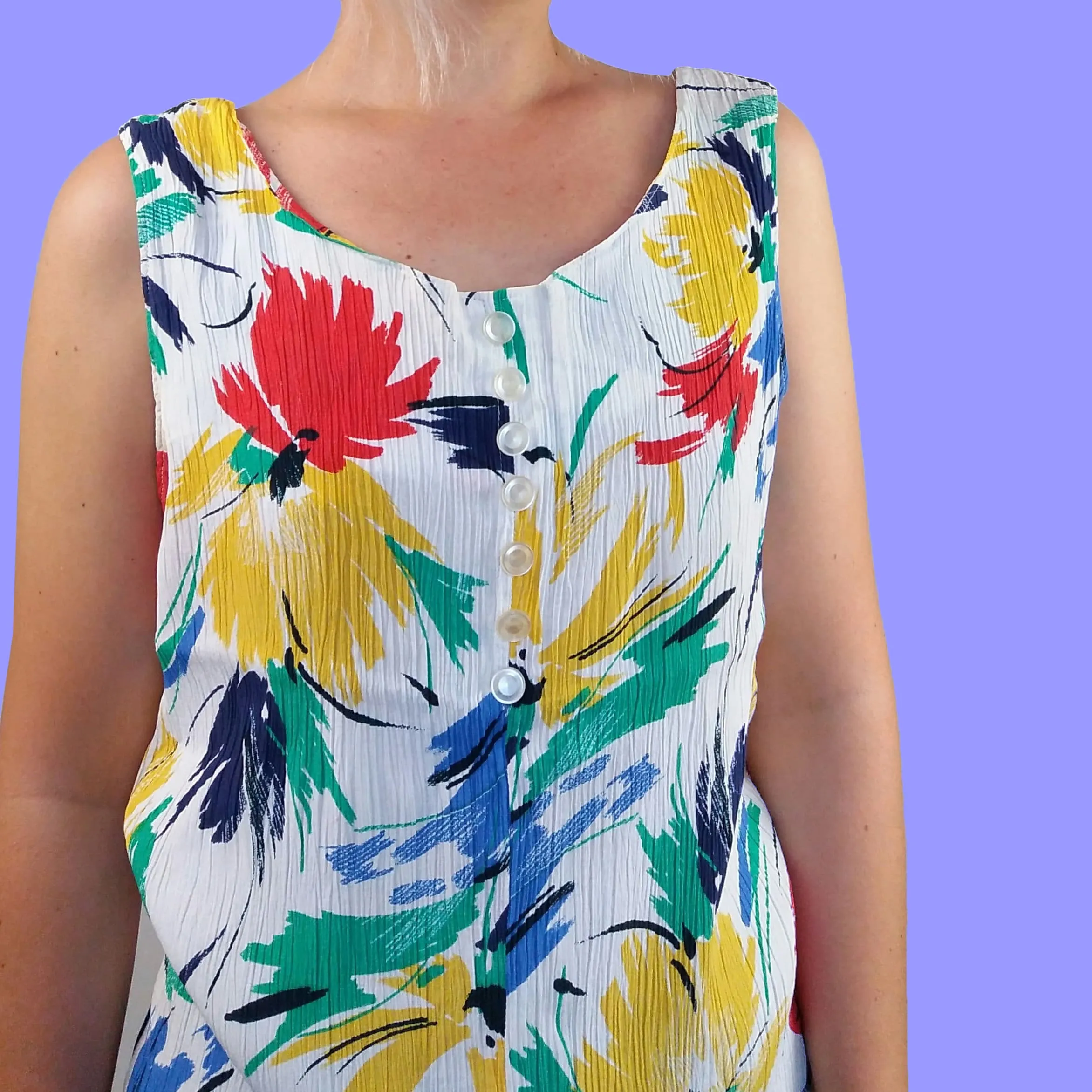 Floral Graphic Print Vest Top