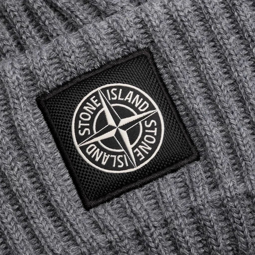 Full Rib Wool Beanie - Grey