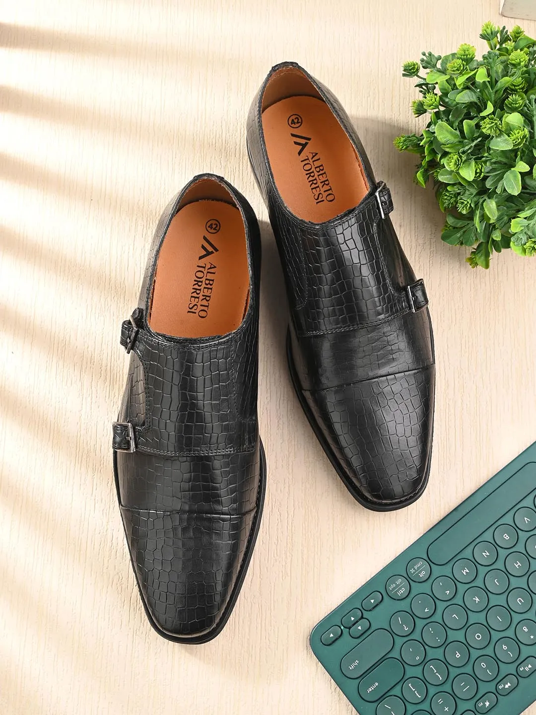 Genuine Leather Monk Strap Shoe